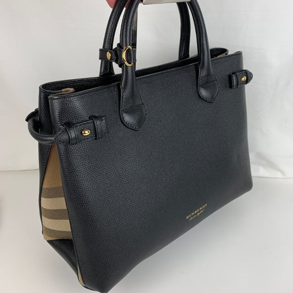 Burberry Handbags - New Burberry Banner House Check Leather Tote